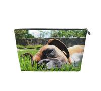 Perros Boxer Hierba Verde Mascotas Perros De Césped, Bolsa de artículos de tocador Bolsa de Maquillaje Bolsa de cosméticos Bolsa de artículos de tocador de Viaje portátil