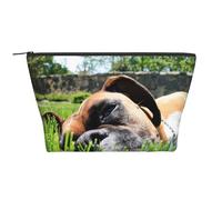 Perros Boxer Hierba Verde Mascotas Perros De Césped, Bolsa de artículos de tocador Bolsa de Maquillaje Bolsa de cosméticos Bolsa de artículos de tocador de Viaje portátil