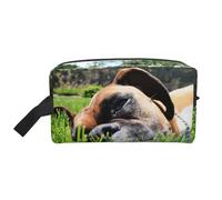 Perros Boxer Hierba Verde Mascotas Perros De Césped, Bolsa de Maquillaje Bolsa de cosméticos Bolsa de artículos de tocador de Viaje portátil Organizador de Bolsa de Maquillaje