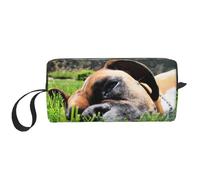 Perros Boxer Hierba Verde Mascotas Perros De Césped, Bolsa de Maquillaje Bolsa de cosméticos Bolsa de artículos de tocador de Viaje portátil Bolsa de Maquillaje