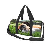 Perros Boxer Hierba Verde Mascotas Perros De Césped, Bolsa de Viaje de Gran Capacidad, Bolso Redondo, Bolsa de Viaje Deportiva, Bolsa de Mano, Bolsa de Fitness