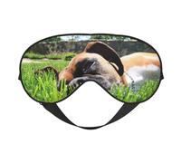 Perros Boxer Hierba Verde Mascotas Perros De Césped, Cubreojos completos Antifaz Bloqueador de luz Antifaz para Dormir Antifaz Suave con los Ojos vendados Noche