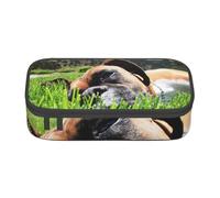 Perros Boxer Hierba Verde Mascotas Perros De Césped, Estuche para lápices, Estuche para lápices Estuche para lápices de Gran Capacidad Estuche para cosméticos