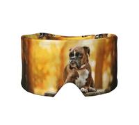 Perros Boxer Mascotas de otoño Perros Boxer marrones,Máscara para ojos con bloqueo de luz y protección ocular completa para dormir, orejeras y ojos.
