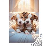 Perros Cachorros Tiernos Puzzle de 1000 Piezas Papel para Adultos Escena Acogedora de Dormitorio Juego de Puzzle para Toda la Familia Relajante Decorativo 38x26cm/1000pcs
