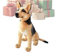 Perros de felpa, almohada artesanal suave y realista en posición sentada - Decoración de cachorro de peluche, para la familia y los amigos, las niñas, el hogar, el interior, el cumpleaños, la Navidad