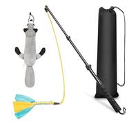 Perros de palo de coqueteo, extensible para perros extra fuertes para entrenar la agilidad del perro, equipo de juego para perros al aire libre con 2 juguetes masticables para perros pequeños,