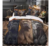 Perros de raza Cane Corso Impresión 3D 3 piezas funda de colchón Estilo de retrato canino funda de edredón microfibra hipoalergénica transpirable para adolescentes chicas hombres Single（140x200cm）