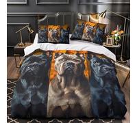 Perros de raza Cane Corso Impresión 3D 3 piezas funda de edredón estilo de retrato realista funda de colchón microfibra hipoalergénica cierre cremallera para chicos mujeres adultos Double（200x200cm）