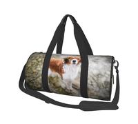 Perros En El Agua Río Perros Blancos Marrón Paniel, Bolsa de Viaje de Gran Capacidad, Bolso Redondo, Bolsa de Viaje Deportiva, Bolsa de Mano, Bolsa de Fitness