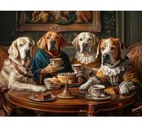 Perros en Traje Victoriano Puzzle 300 Piezas Educativo Familiar Interactivo Rompecabezas 3D para Toda La Familia Aliviar Estrés Decoración Hogar Portátil 300 PCS