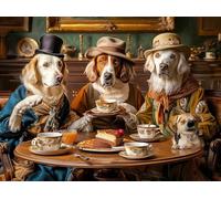 Perros en Traje Victoriano Puzzles 300 Piezas Decorativo Hogar Obra De Arte Rompecabezas Familiar para Adultos Desafío Intelectual DIY Creativo 300 PCS