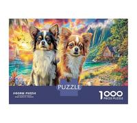 Perros en un Bosque de Flores 1000 Piezas Puzzle Clásico Mascota Natural Paquete De Puzzle, Cartón Grueso - Favorito De Coleccionistas, Relajación, Regalo Genial para Viajes O Fiestas 70x50cm/1000pcs