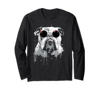 Perros Estilo Grunge Hipster Gafas De Sol Bulldog Perro Manga Larga