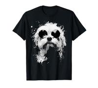 Perros Estilo Grunge Hipster Gafas De Sol Maltas Perro Camiseta