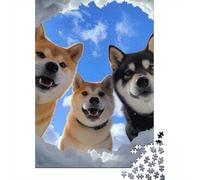 Perros Felices Conjunto Fotografía Animal Linda Rompecabezas Cartón Premium 1000 Piezas, Desafío Educativo Adultos/Adolescentes, Regalo Familia/Parejas 38x26cm/1000pcs