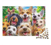 Perros Foto de Grupo Jardín Puzzle de 1000 Piezas Puzzle para Adultos Relajante Hogar Familia 70x50cm/1000pcs