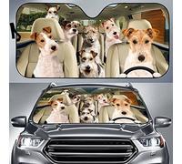 Perros Fox Terrier Familia Fox Terrier Parasol para Parabrisa Protección Solar Parasol Luna De Coche Portátil Proteccións Solar para El Parabrisas Universal para Camión Furgonetas Vehículos S
