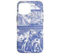 Perros French Toile Hound Azules Vintage Carcasa para iPhone 16 Pro MAX