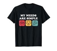 Perros Gaming y Pizza My Needs Are Simple Funny Dog Gamer Camiseta