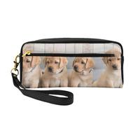 Perros Golden Retriever Cachorros Perros Labrador, Bolsa de Maquillaje Bolsa de cosméticos Bolsa de Aseo de Viaje portátil Estuche de Cuero para Mujeres y niñas