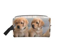 Perros Golden Retriever Cachorros Perros Labrador, Bolsa de Maquillaje Bolsa de cosméticos Bolsa de artículos de tocador de Viaje portátil Organizador de Bolsa de Maquillaje