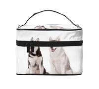 Perros Husky Impresos, Bolsa de Maquillaje Bolsa de cosméticos Bolsa de Aseo de Viaje portátil Estuche para lápices