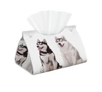 Perros Husky Impresos, Funda para Caja de pañuelos con Cierre, Reutilizable, Decorativa para baño, Sala de Estar, Dormitorio, Oficina y Coche.