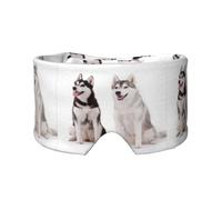 Perros husky impresos,Máscara para ojos con bloqueo de luz y protección ocular completa para dormir, orejeras y ojos.
