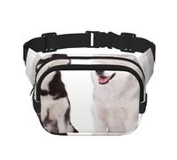 Perros Husky Impresos,Riñonera Cuadrada de Doble Capa, Bolso de Viaje, Bolso Informal para el Pecho.