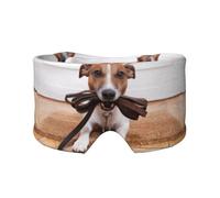 Perros Jack Russell Terrier Animales,Máscara para ojos con bloqueo de luz y protección ocular completa para dormir, orejeras y ojos.