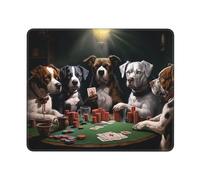 Perros Jugando A Las Cartas Mouse Pad Duradero Alfombrilla De Escritorio Lavable Mousepad para Ordenador Hogar Gaming 25X30Cm