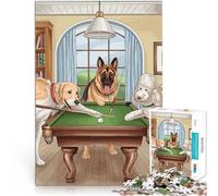 Perros Jugando al Billar Rompecabezas para Adultos de 2000 Piezas Matar el Tiempo en Vacaciones en casa Juego Educativo para cumpleaños y Navidad. 70x100cm