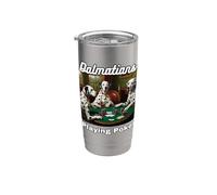 Perros Jugando Al Poker Dálmatas Raza De Perro Dálmata Vaso térmico de acero inoxidable de doble pared