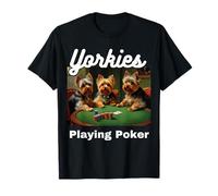 Perros Jugando Al Poker Yorkies Perro Yorkshire Terrier Camiseta