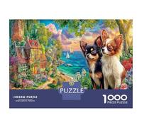 Perros Junto al Arroyo del Bosque 1000 Piezas Puzzle Mascota Natural Set De Puzzle, Cartón - para Mayores Entusiastas, Entrena La Concentración, Regalo De Inauguración O Oficina 52x38cm