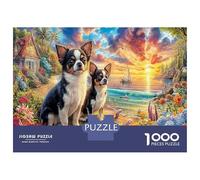 Perros Junto al mar Colorido 1000 Piezas Set De Puzzle Puzzle Premium, Cartón Resistente - DIY Super Divertido para La Familia, Decoración Bonita, Regalo De Cumple Ideal 70x50cm/1000pcs