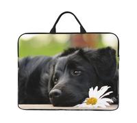 Perros Labrador Negro Manzanilla Black Retriever,Funda para portátil de 14 Pulgadas, Funda para portátil, maletín con asa