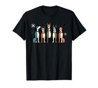 Perros Modernos de Mediados de Siglo Retro 50s 60S Atomic Camiseta