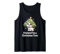 Perros Navidad Pretend Im A Christmas Tree Puppy Camiseta sin Mangas
