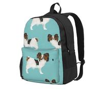 Perros Papillon Lindo Perro Spaniel de Juguete,Mochila con bolsillos, mochila informal para el día a día, resistente al agua, ideal para la escuela, viajes