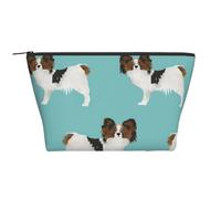 Perros Papillon Lindo Perro Spaniel Toy, Bolsa de artículos de tocador Bolsa de Maquillaje Bolsa de cosméticos Bolsa de artículos de tocador de Viaje portátil