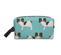Perros Papillon Lindo Perro Spaniel Toy, Bolsa de Maquillaje Bolsa de cosméticos Bolsa de artículos de tocador de Viaje portátil Organizador de Bolsa de Maquillaje