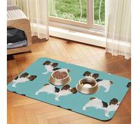 Perros Papillon Lindo Perro Spaniel Toy,Tapete para Comida de Mascotas, manteles Individuales de Cuero sintético para Gatos y Perros,40x60cm