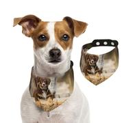 Perros pastores australianos Perros australianos Marrones,Pañuelos de algodón para Perros, Bufandas Ajustables para Mascotas,S