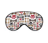 Perros Paws and Bones Funny Sleep Eye Mask Soft Blindfold Eye Cover con correa ajustable Night Eyeshade para hombres y mujeres