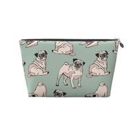 Perros Pug Sentados, Bolsa de artículos de tocador Bolsa de Maquillaje Bolsa de cosméticos Bolsa de artículos de tocador de Viaje portátil