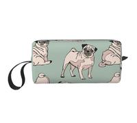 Perros Pug Sentados, Bolsa de Maquillaje Bolsa de cosméticos Bolsa de artículos de tocador de Viaje portátil Bolsa de Maquillaje