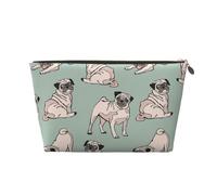 Perros Pug Sentados, Bolsa de Maquillaje Bolsa de cosméticos Bolsa de artículos de tocador de Viaje portátil Bolsa de artículos de tocador