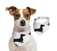Perros Salchicha Weiner con Estampado,Pañuelos de algodón para Perros, Bufandas Ajustables para Mascotas,S